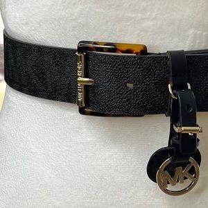 Michael Michael Kors Signature Monogram Tortoise Shell and Gold Buckle. XS. NWT.
